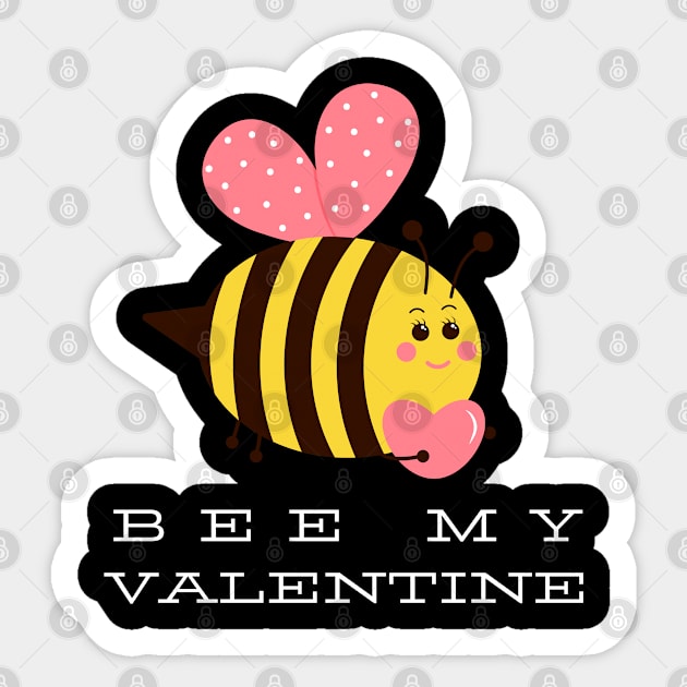 Cute Funny Bee My Valentine, Valentine Day Gift for Him or Her Sticker by Praizes